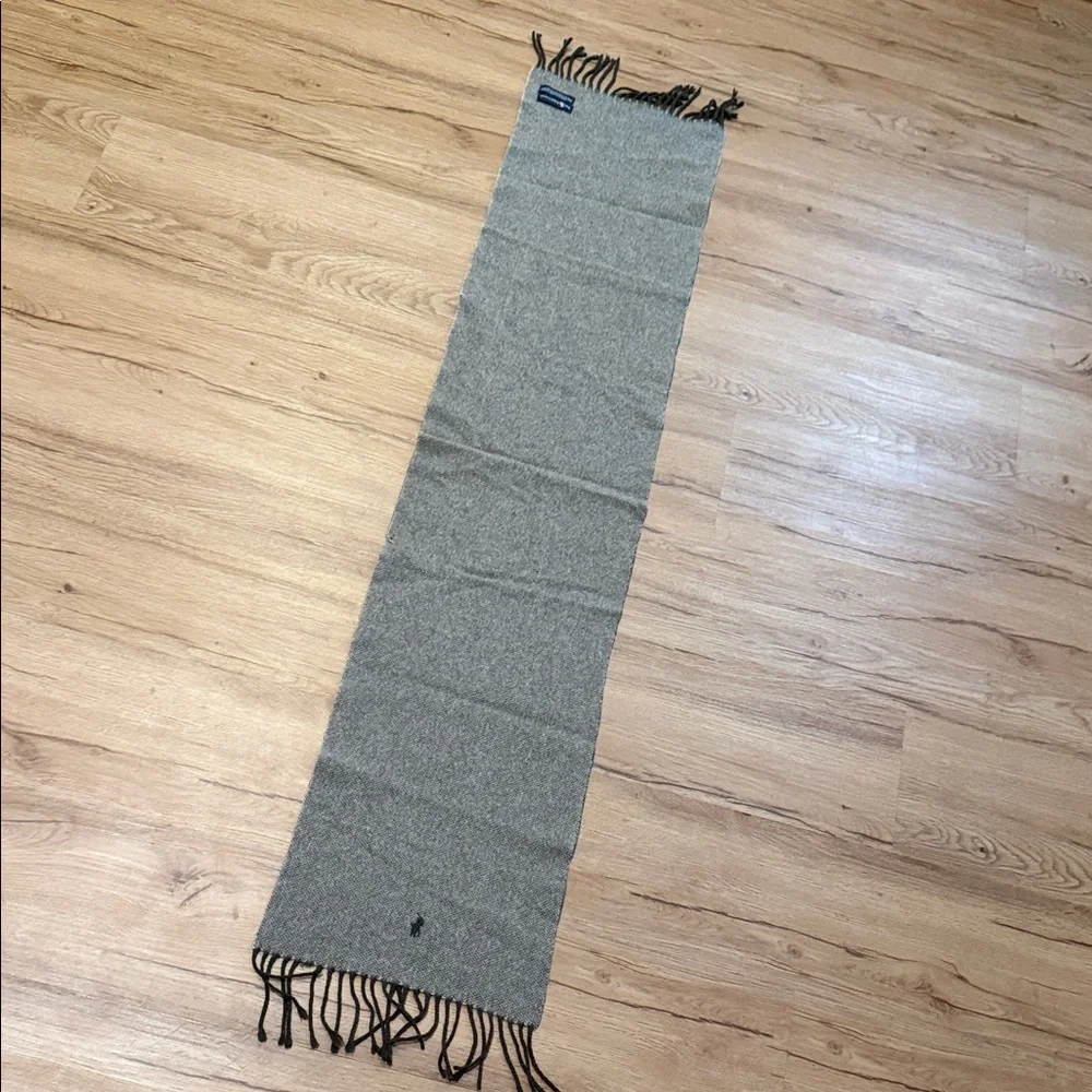 Polo by Ralph Lauren Charcoal Scarf with Black Fringe